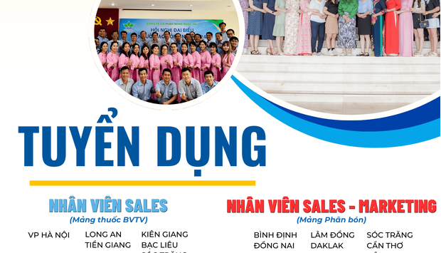 NÔNG DƯỢC HAI TUYỂN DỤNG VỊ TRÍ SALES VÀ MARKETING