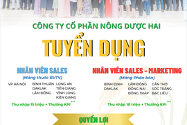 NÔNG DƯỢC HAI TUYỂN DỤNG - CƠ HỘI THĂNG TIẾN ĐANG CHỜ ĐÓN BẠN!